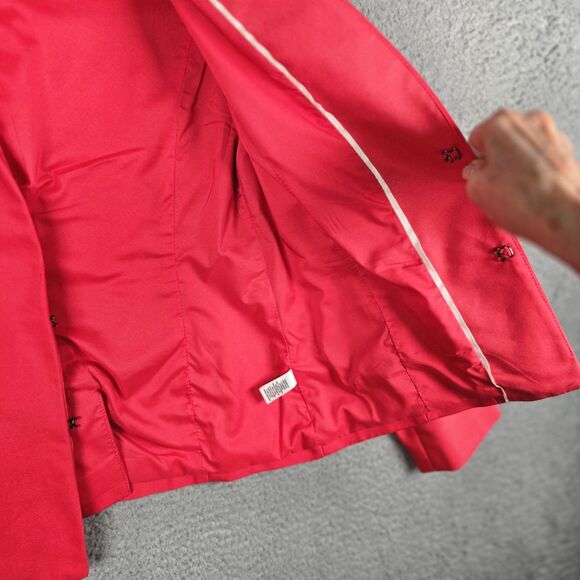 Versona Red Blazer 2 Collarless Hook Eye Pockets Split Cuffs Stretch Work Jacket - Picture 10 of 16